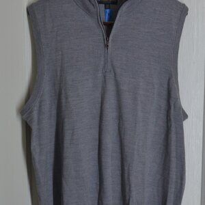 Brooks Brothers, Classic, Quarter-Zip Vest, Gray, XXL